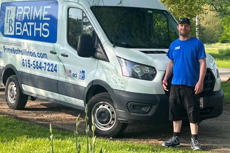prime baths van and employee